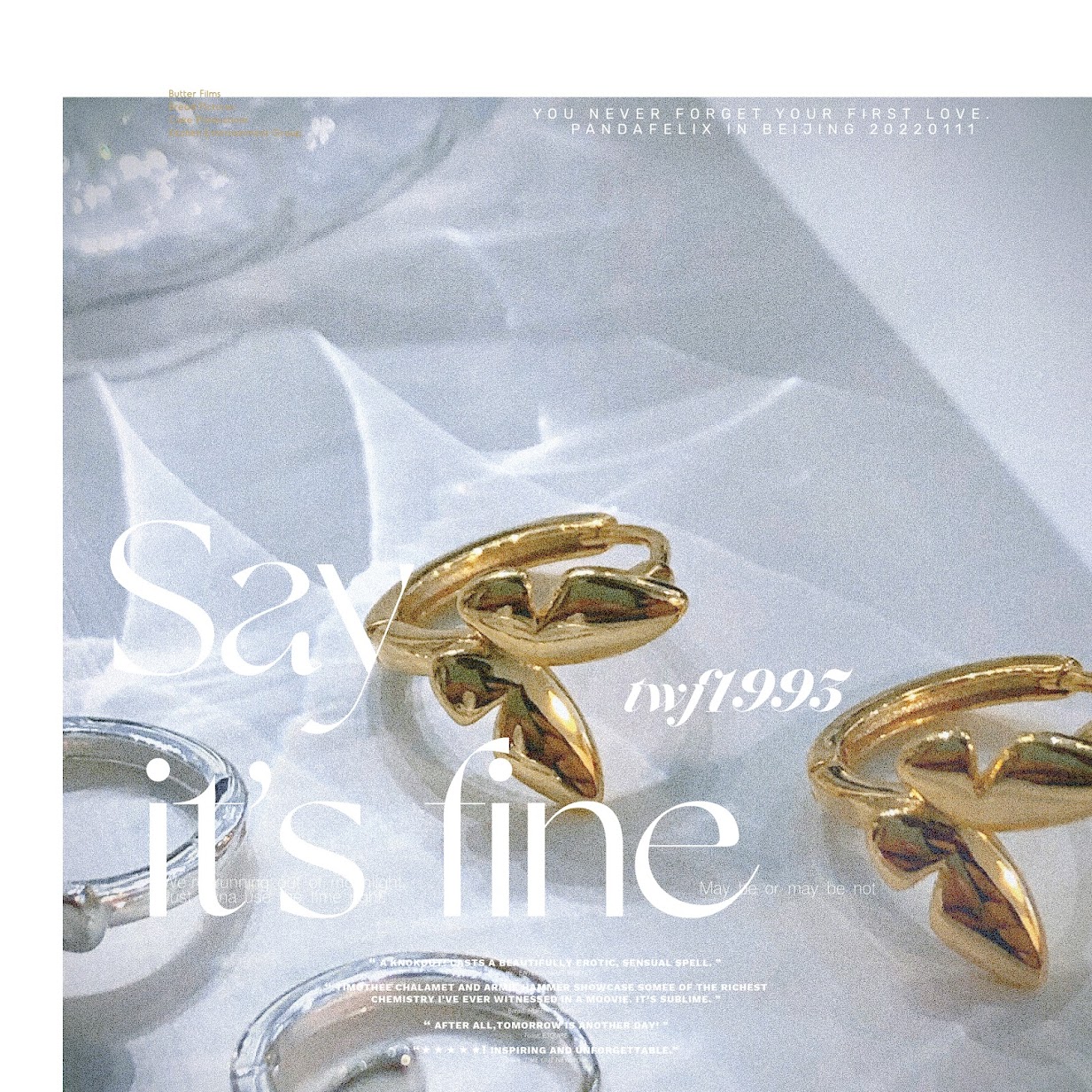 金蝴蝶易扣式耳環