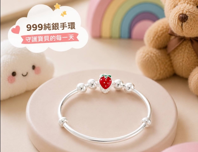 小草莓小孩子伸縮手環